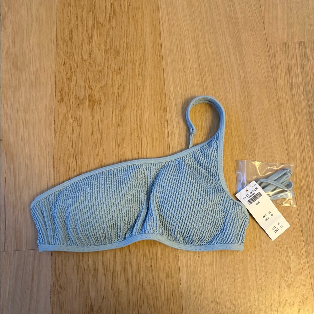 Abercrombie & Fitch Light Blue One-Shoulder Bikini Top